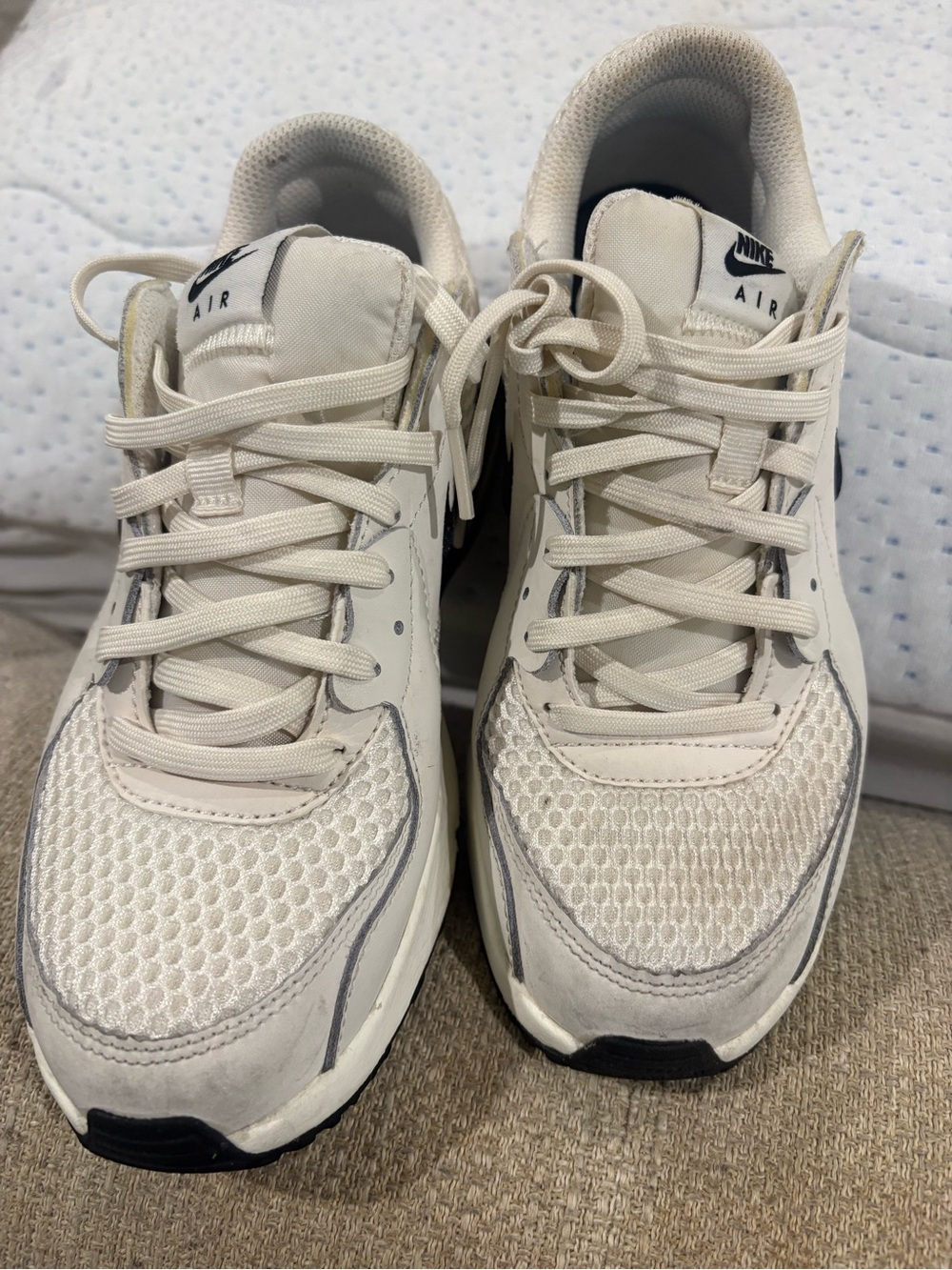 Nike Off-White / Light Gray Low-Top Air Sneakers